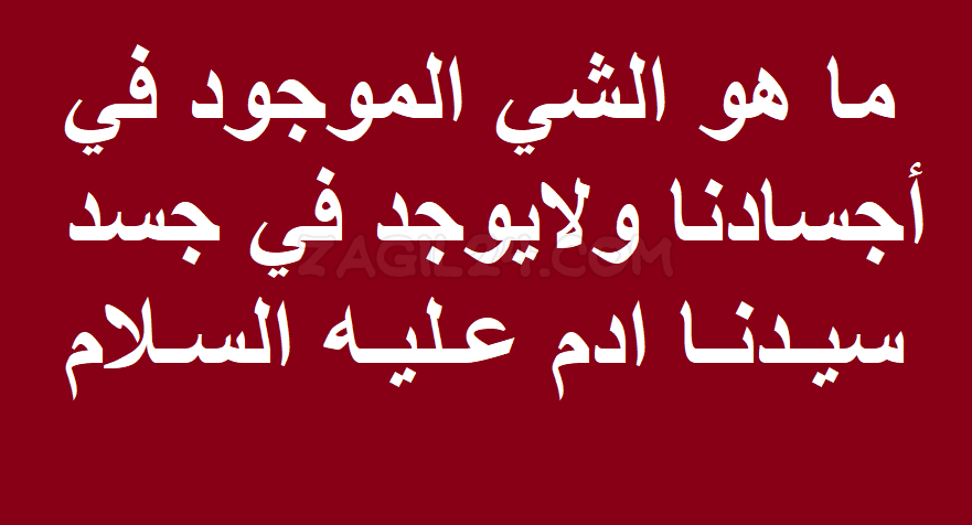 ما هو الشي الموجود في أجسادنا ولايوجد في جسد سيدنا ادم عليه السلام