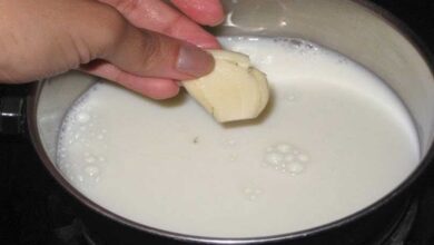 الثوم على اللبن